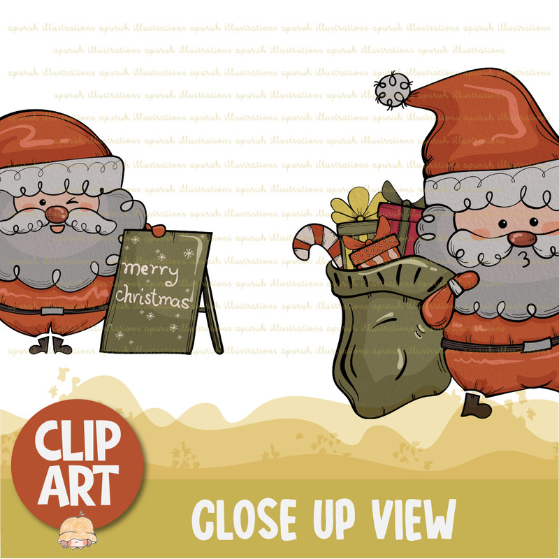 Christmas Santa Claus Clipart Banner03.png
