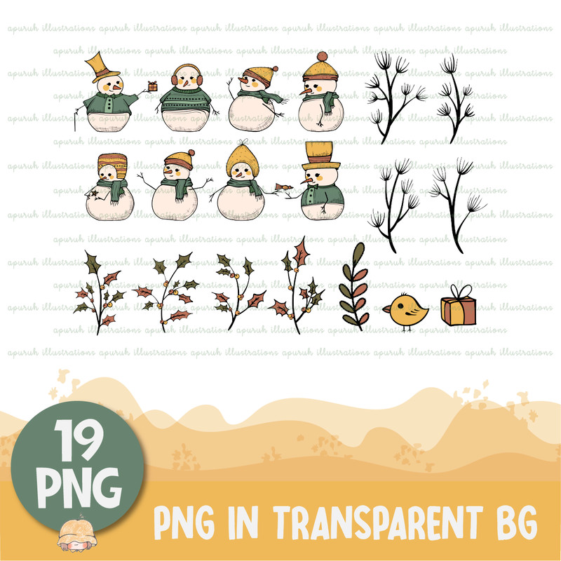 Christmas Snowman Clipart Banner02.png