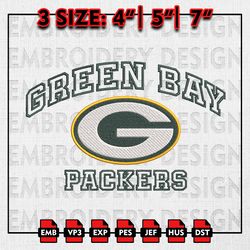 Green Bay Packers Embroidery Design, NFL Team Embroidery Files, NFL Packers Logo, Machine Embroidery Pattern