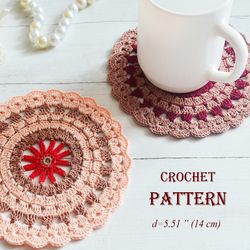 Small  doily crochet pattern -  Mandala crochet doily - Serving napkin - Coaster crochet pattern -  Gift for her -Home