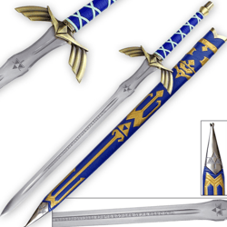 The Legend of Zelda Skyward Link's Master Sword With Scabbard. LOZ Replica Sword