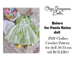 PDF FILE PATTERN Only Bolero Crochet Pattern for dolls 30-34 cm tall 12-13 Inch Only English