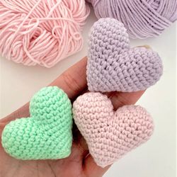 Valentine's Day red Heart Crochet Pattern easiest sweet 3D stuffed creatures adorable amigurumi easy diy Gift Ideas
