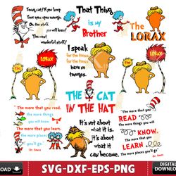 dr suess bundle svg, dr seuss bundle svg eps dxf png, for cricut, silhouette, digital, file cut , instant download