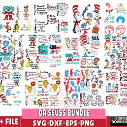 600 file dr suess bundle svg eps dxf png, dr suess bundle svg, silhouette, digital, file cut , instant download