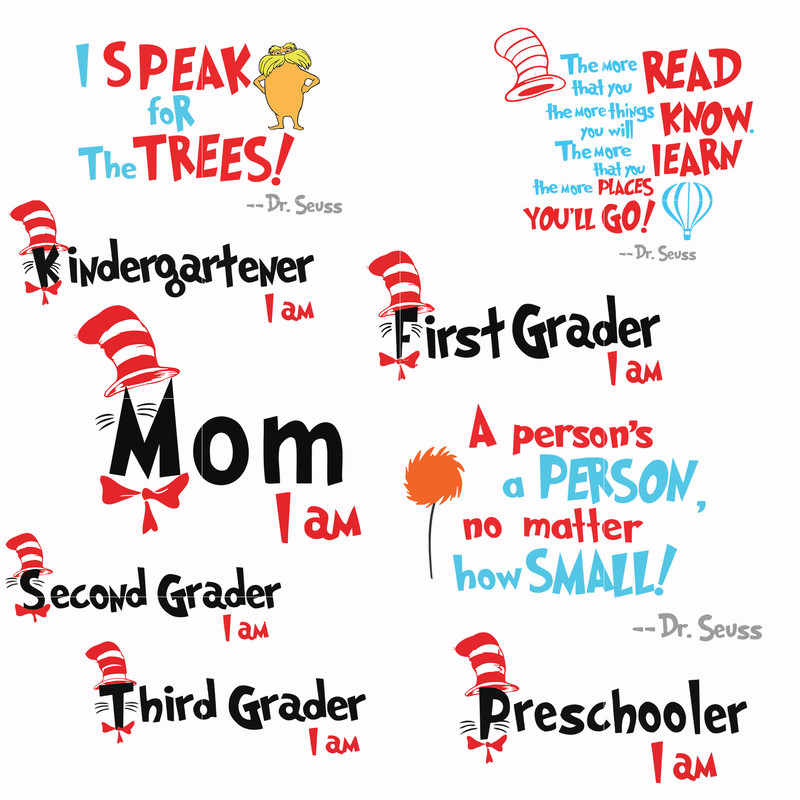 Dr Seuss Svg Bundle, Funny Dr Seuss Quote Svg, Dr Seuss Svg, Thing Svg, Cute Cat Svg, Teacher Svg, Svg File For Cricut DR118.jpg