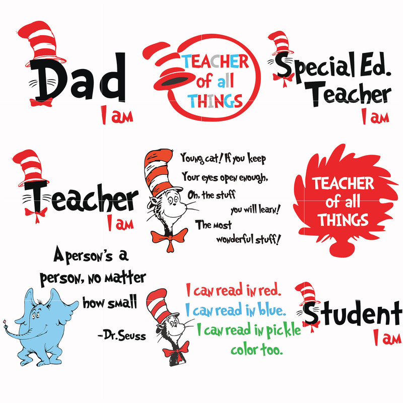 Dr Seuss Svg Bundle, Funny Dr Seuss Quote Svg, Dr Seuss Svg, Thing Svg, Cute Cat Svg, Teacher Svg, Svg File For Cricut DR119.jpg