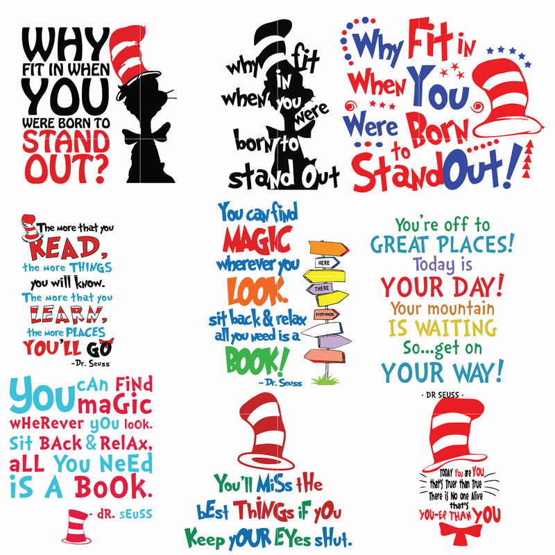 Dr Seuss Svg Bundle, Funny Dr Seuss Quote Svg, Dr Seuss Svg, Thing Svg, Cute Cat Svg, Teacher Svg, Svg File For Cricut DR123.jpg