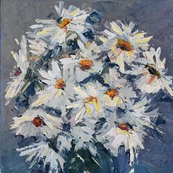 daisy painting original art aceo small artwork impasto oil painting by natalia volodikova oliva gallery