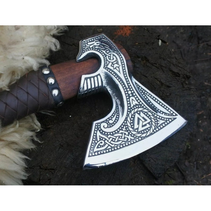 Carbon Steel Viking Axe, Fantasy Axe, Forged Axe, Hatchet Warrior Throwing Axe, Custom Engraved Axe, Gift For Boyfriend3.jpg