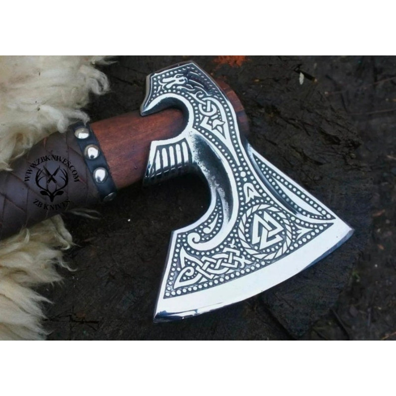 Carbon Steel Viking Axe, Fantasy Axe, Forged Axe, Hatchet Warrior Throwing Axe, Custom Engraved Axe, Gift For Boyfriend5.jpg