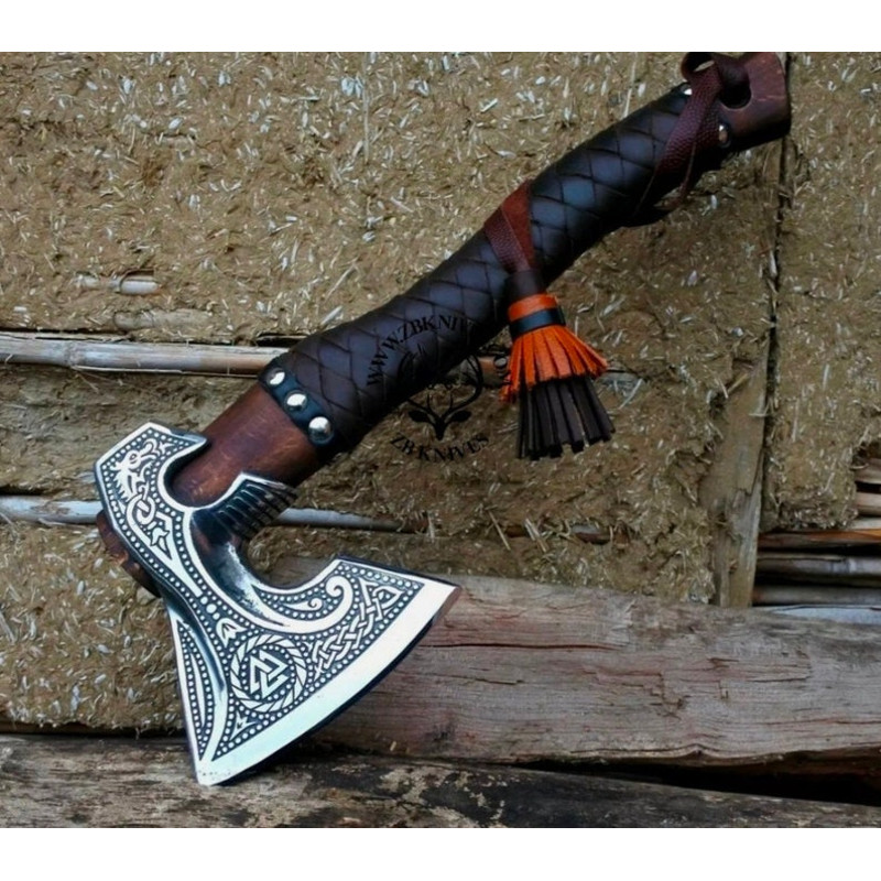 Carbon Steel Viking Axe, Fantasy Axe, Forged Axe, Hatchet Warrior Throwing Axe, Custom Engraved Axe, Gift For Boyfriend6.jpg