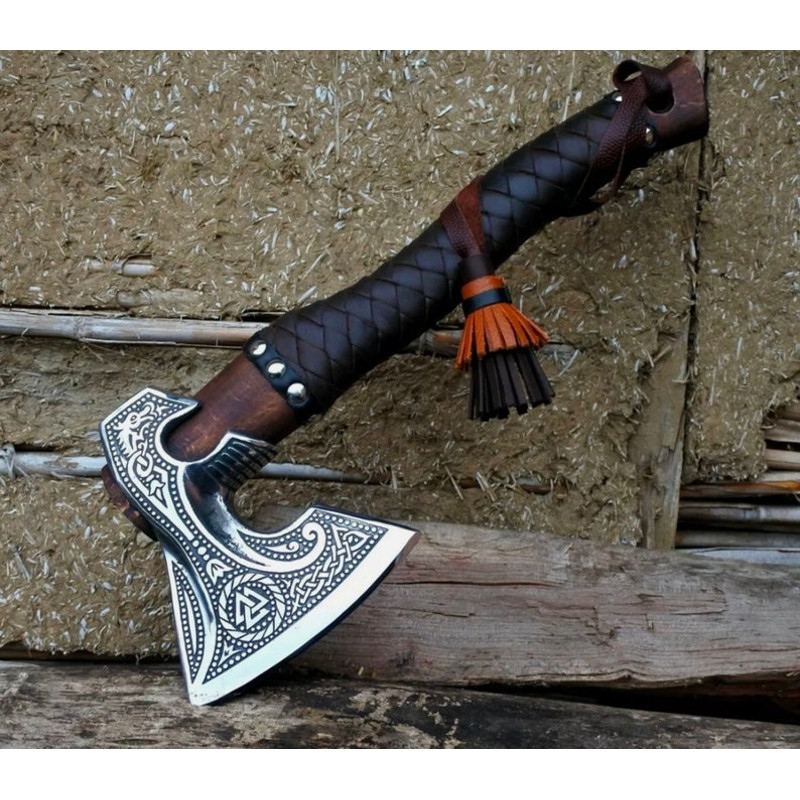 Carbon Steel Viking Axe, Fantasy Axe, Forged Axe, Hatchet Warrior Throwing Axe, Custom Engraved Axe, Gift For Boyfriend2.jpg