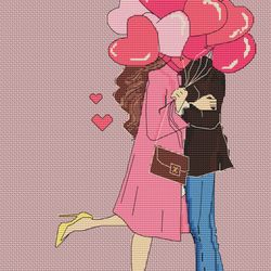 cross stitch pattern the valentine's day