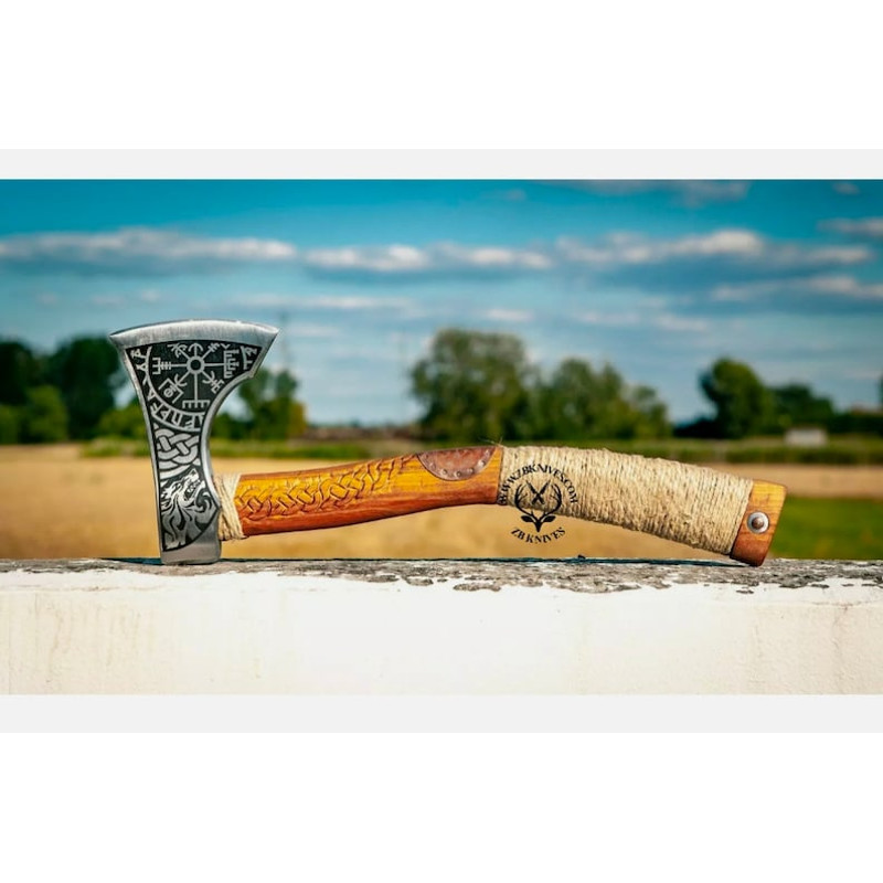GROOMSMEN GIFT - Viking Axe, Viking Wedding Best Man Proposal Gift, Personalized Axe, Custom Handmade Carbon Steel Throwing Axe Gift for Men1.jpg