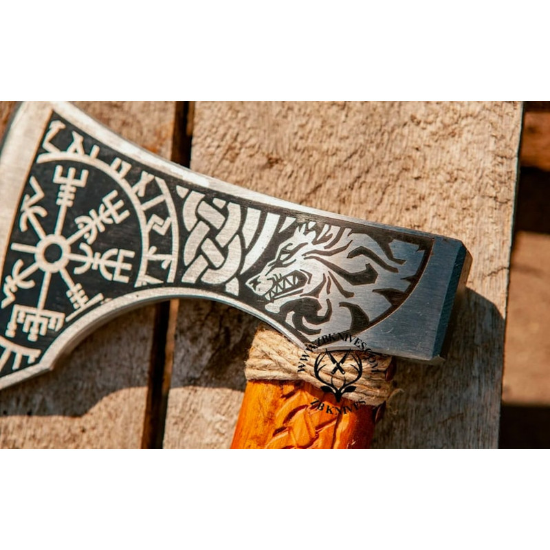 GROOMSMEN GIFT - Viking Axe, Viking Wedding Best Man Proposal Gift, Personalized Axe, Custom Handmade Carbon Steel Throwing Axe Gift for Men3.jpg