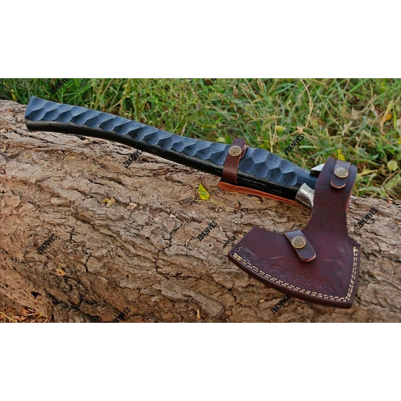 GIFT for HIM Forged Viking Axe Throwing Custom Handmade Carbon Steel Beautiful Ash Wood Handle Handmade Leather Sheath,Birthday Gift For him5.jpg