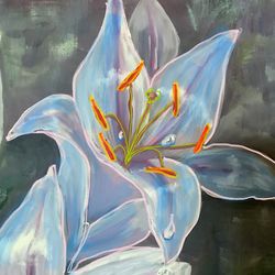 Lily white/Oil painting/Digital download print