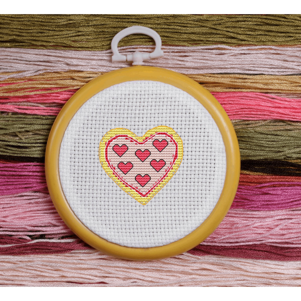 Fabric 14 count White Aida Stitches 35 x 33 Size 2.50 x 2.36 inches or 6.35 x 5.99 cm 7 Colours DMC.png