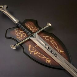 Custom Hand Forged, Lord Of The Rings Sword 35 inches, Anduril Narsil Sword Of Strider, Swords Battle Ready, With Sheath