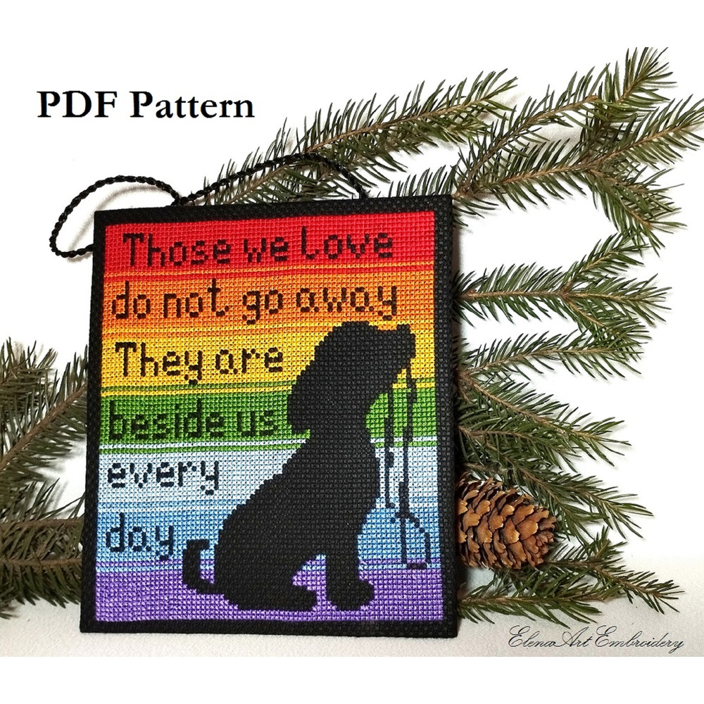 Dog Memorial Embroidery. Loss of Dog Gift. Pet Loss Gift. Dog Memory. Easy Cross Stitch Pattern. Beginner Embroidery.jpg