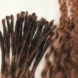Ginger dreads synthetic curly redhead dreadlocks double ended or single ended fake dreads extensions