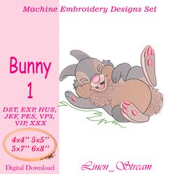 Bunny 1. Machine embroidery design in 8 formats and 4 sizes