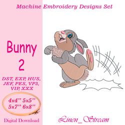 Bunny 2. Machine embroidery design in 8 formats and 4 sizes