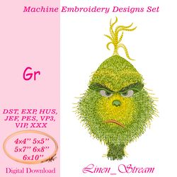 Gr. Machine embroidery design in 8 formats and 5 sizes