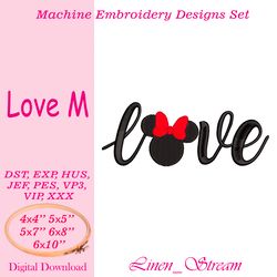 Love M. Machine embroidery design in 8 formats and 5 sizes