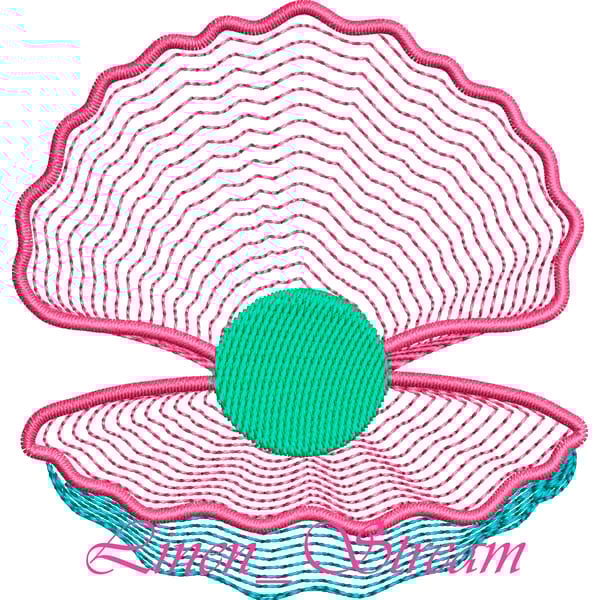 Shell Machine embroidery design in 8 formats and 10 sizes - Inspire Uplift