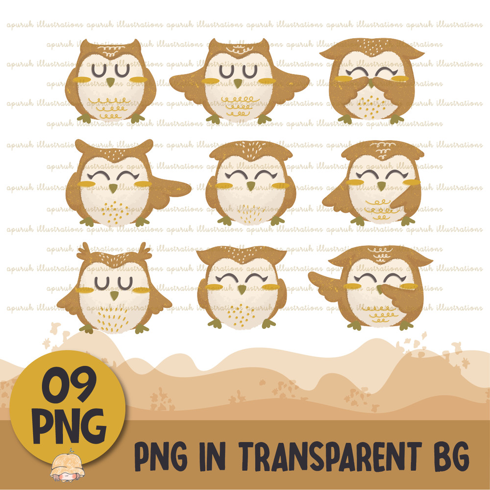 Cute Owl Animal Clipart Banner02.png