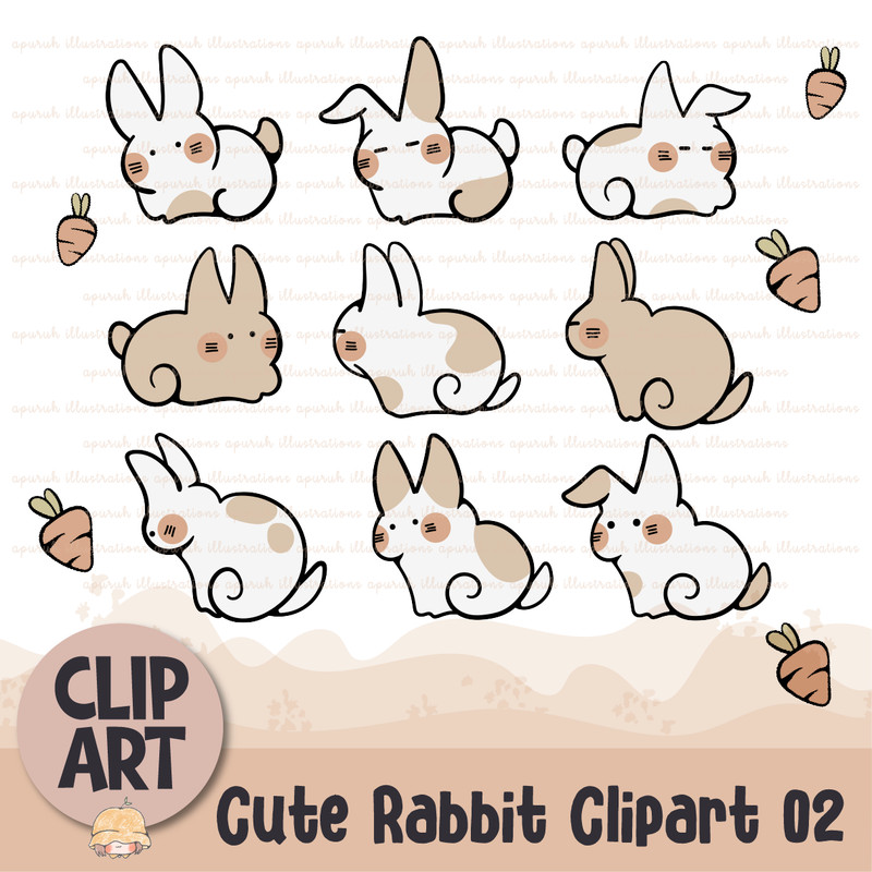 Cute Rabbit Bunny 02 Animal Clipart Banner01.png