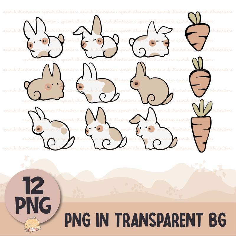 Cute Rabbit Bunny 02 Animal Clipart Banner02.png
