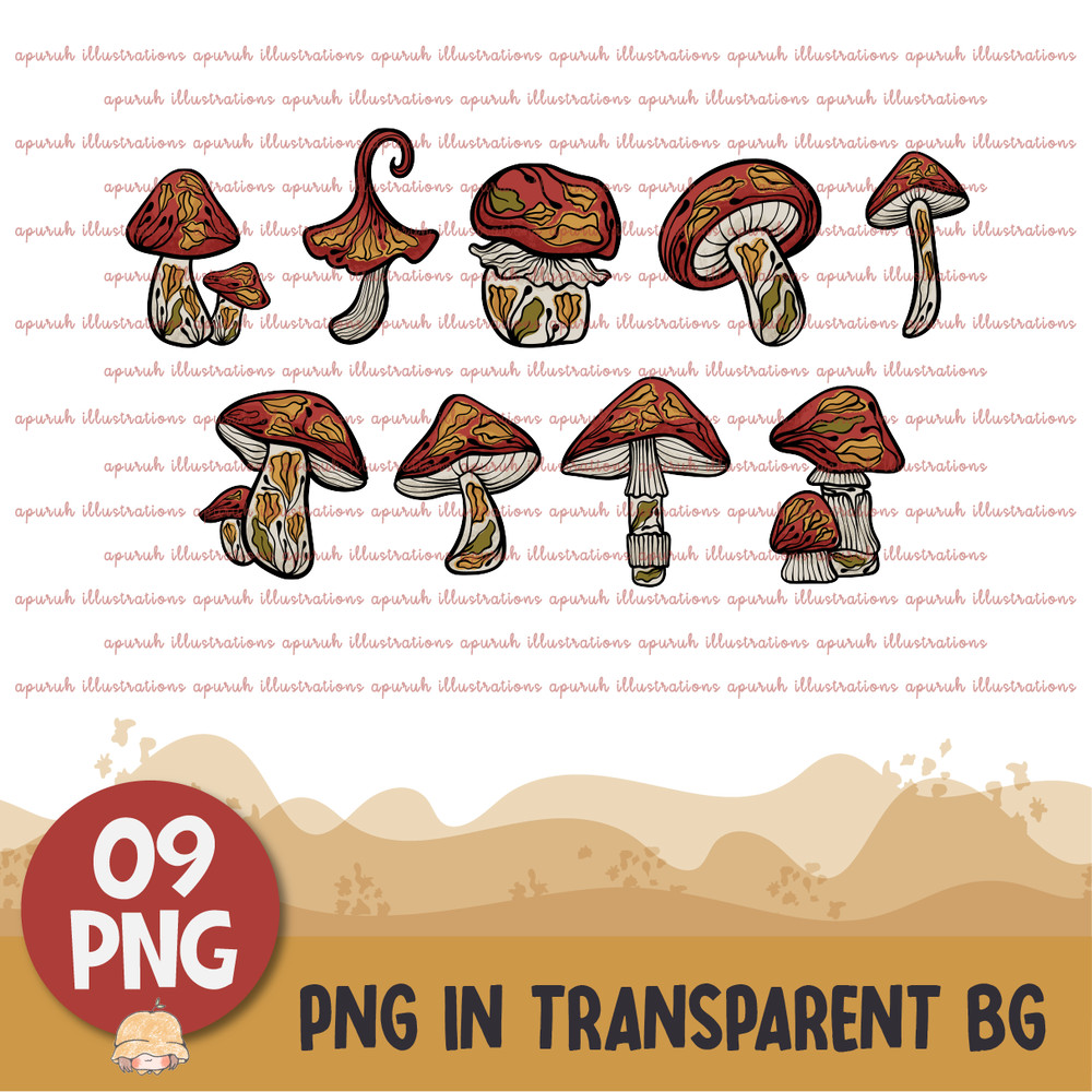 Scandinavian Mushroom Clipart Banner02.png