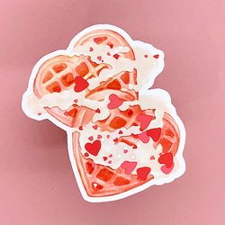 lovely waffles | food sticker | dessert sticker | die cut sticker | laptop sticker | vinyl sticker
