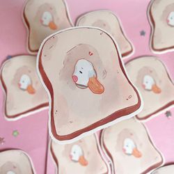 duck loaf sticker | duck in bread sticker | durable sticker | laptop sticker | vinyl sticker | deco stickers |