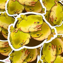 cozy frog sticker | autumn frog pile | frog sticker | froggy sticker | sticker pack | laptop sticker | vinyl sticker