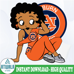 betty boop with auburn tigers png file, ncaa png, sublimation ready, png files for sublimation,printing dtg printing