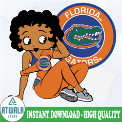 betty boop with florida gators png file, ncaa png, sublimation ready, png files for sublimation,printing dtg printing
