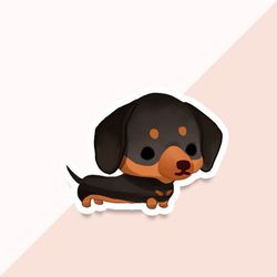 vinyl sticker dachshund black and tan doxie