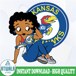 betty boop with kansas jayhawks png file, ncaa png, sublimation ready, png files for sublimation,printing dtg printing