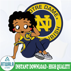 betty boop with notre dame irish png file, ncaa png, sublimation ready, png files for sublimation,printing