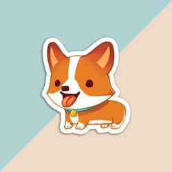 vinyl sticker red corgi
