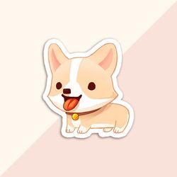 vinyl sticker cream corgi