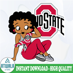 betty boop with ohio state buckeyes png file, ncaa png, sublimation ready, png files for sublimation,printing dtg printi