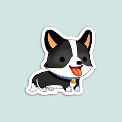 vinyl sticker black and white cardigan corgi