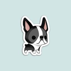 vinyl sticker boston terrier black and white