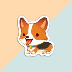 vinyl sticker red tricolor corgi