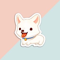 vinyl sticker white corgi